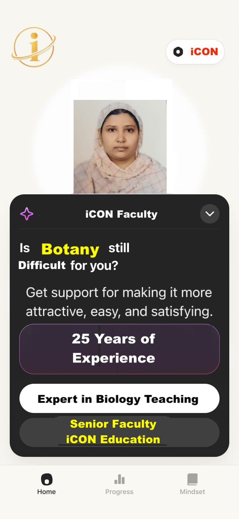 A screenshot of the iCON app habit reminder screen