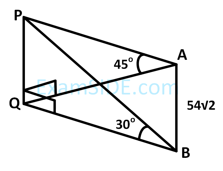 JEE Main 2016 (Online) 10th April Morning Slot Mathematics - Height and Distance Question 30 English Explanation